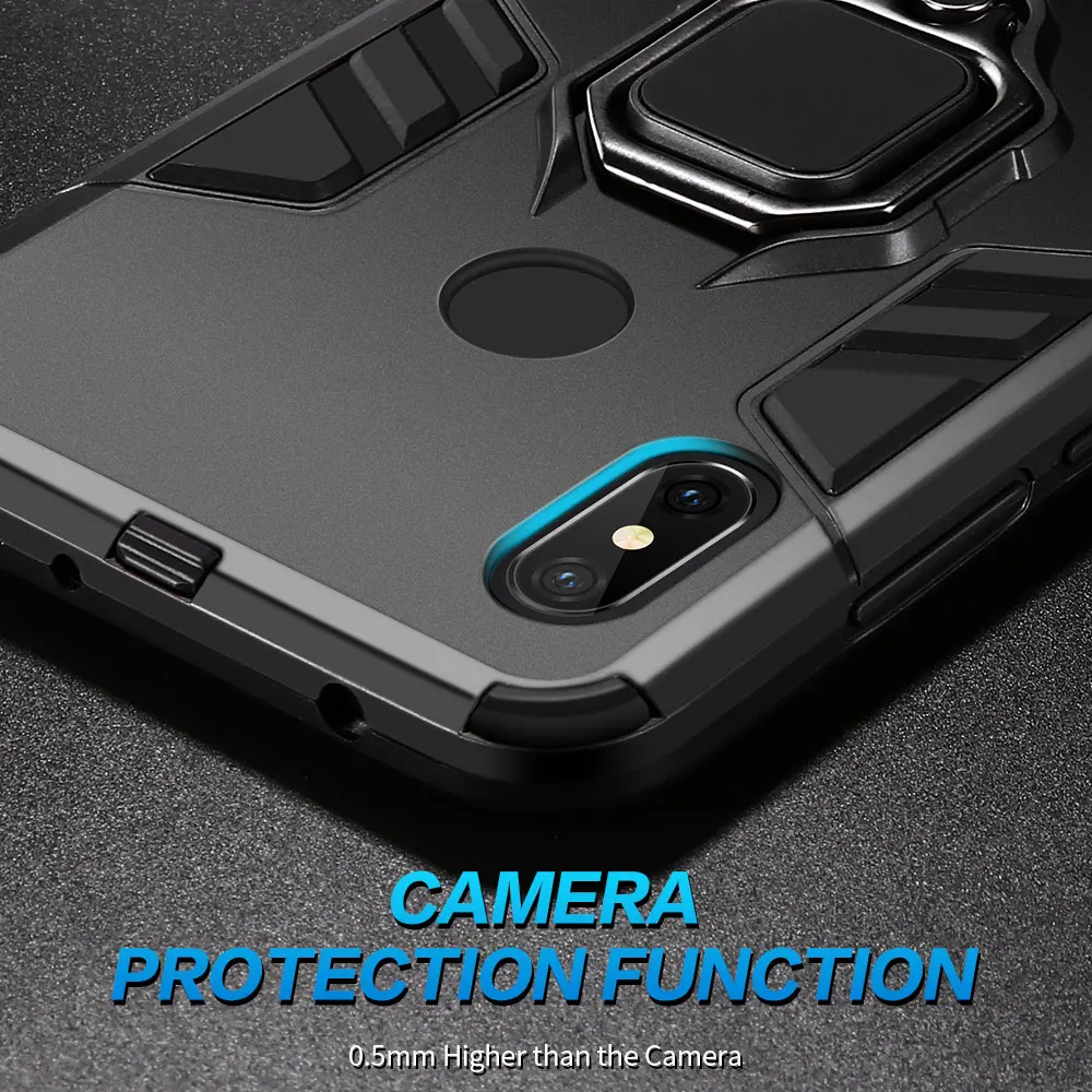 Фото Чехол для телефона KISSCASE для Xiaomi 8, армированный чехол из поликарбоната и ТПУ 2-в-1, магнитный автомобильный держатель, задний корпус для Redmi Note 6pro, 8pro, note5, 4x, k20 №3