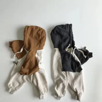 

Baby Boy Girl Jumpsuit Rompers Hooded Newborn Unisex Fall Autumn Winter Outfit Toddler Infant Long Sleeve Cotton Clothes