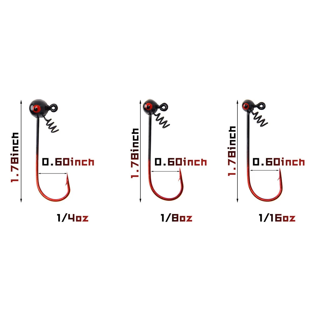 5 шт. приманка со свинцовым пластиковая приманка рыболовные крючки 1/16 унций 1/8OZ 1/4OZ с приманкой Весна стопорный винт Крючки крючковый лов Привести Рыболовный крючок