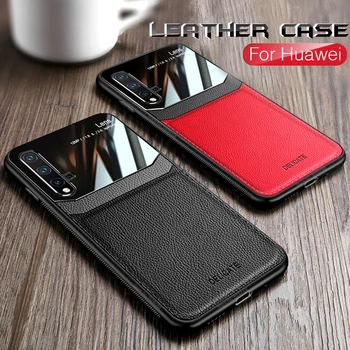 

leather plexiglass case for huawei nova 5t p20 p30 p40 y9 prime p smart z 2019 honor 9a 9x 8x 10 20 lite 20s 10i 30 pro plus 30s
