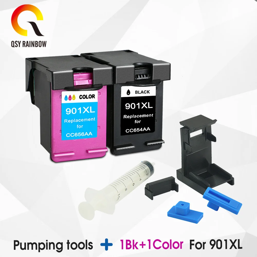 Чернильный картридж QSYRAINBOW совместимый с HP 901 901xl 4500 J4580 J4550 J4540 J4680 J4524 J4535J4624 hp901|ink