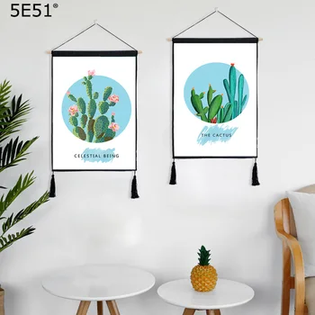 

Nordic green plant fabric painting background cloth decorative painting 45*65cm