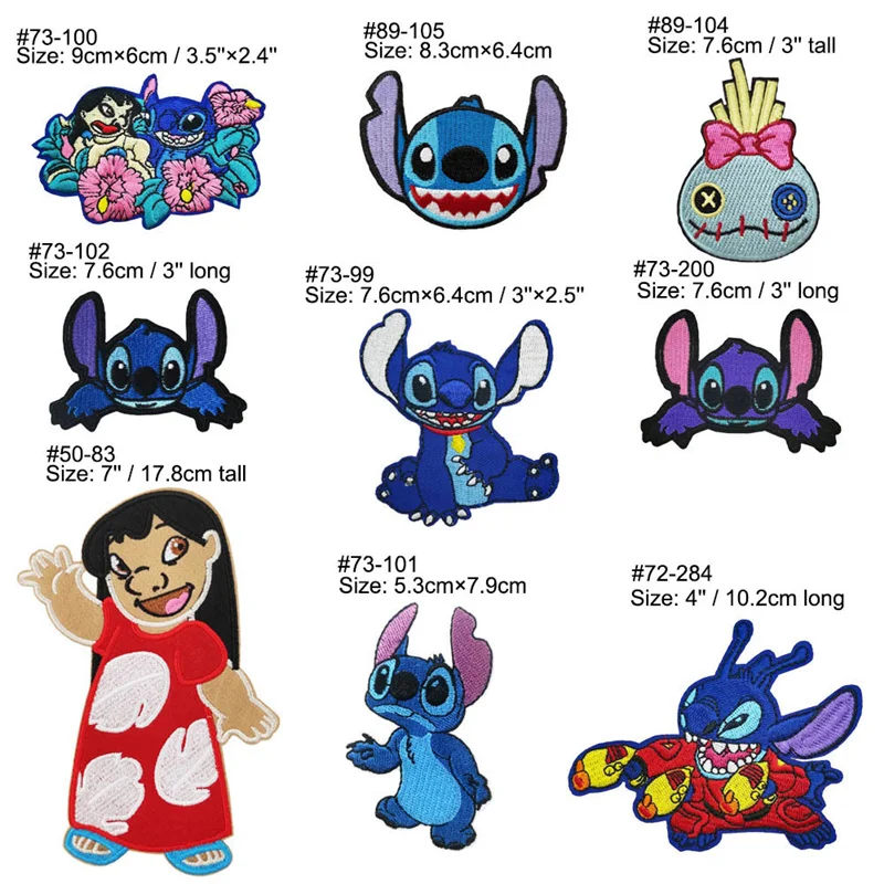 Lilo & Stitch Embroidery Patches Children For Clothing DIY Iron On Stitch Patch Garment stickers embroidery cloth stickers