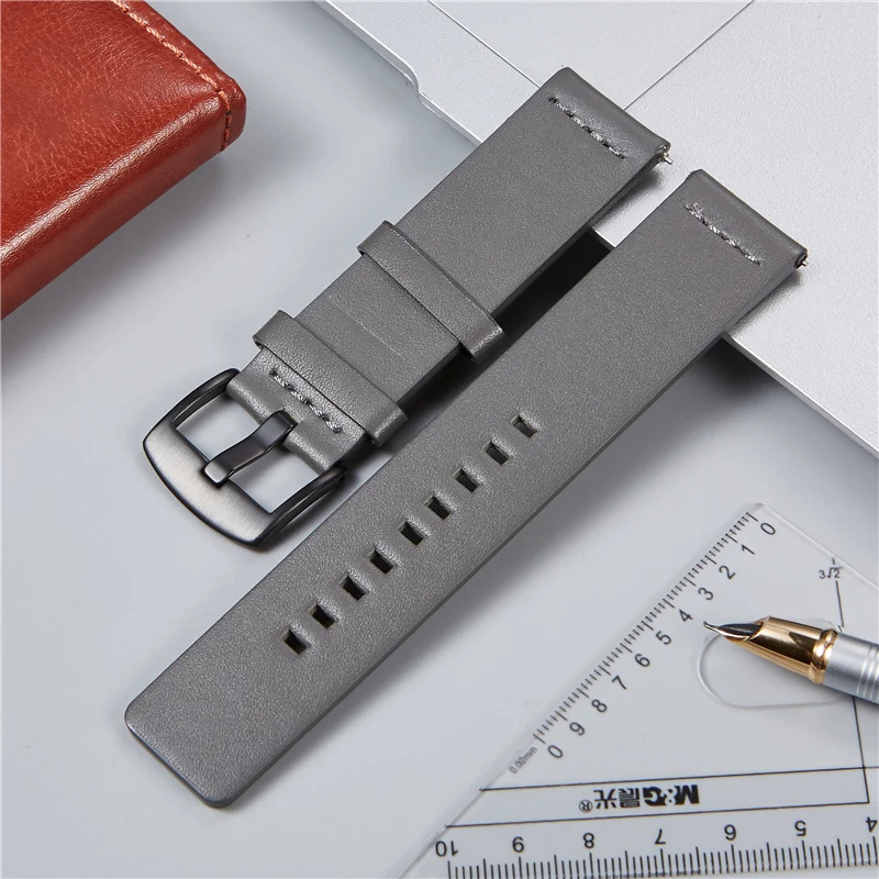 Ремешок для смарт часов быстросъемный кожаный браслет Samsung Galaxy Active 2 Watch 42 мм 46 18 20