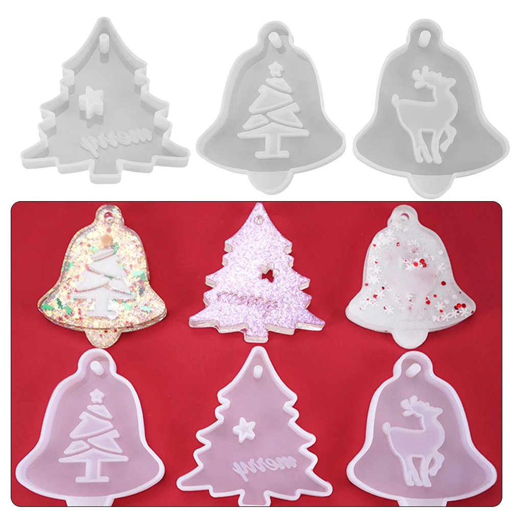 

Silicone Resin Epoxy Mould Christmas Tree Pendant Maker DIY Decorative Craft Making Tool Key Chain Home Decoration Mould