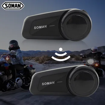 

Soman 2pcs 1000m Motorcycle Bluetooth Interphone Universal Pairing Bluetooth Helmet Intercom Headset Intercomunicador Moto