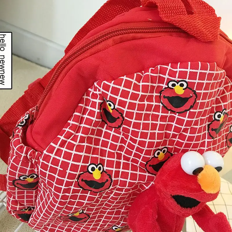 Красная плюшевая сумка Elmo школьный ранец с аниме Улица Сезам детский садовый