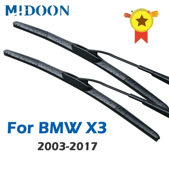

MIDOON Wiper Blades for BMW X3 E83 / F25 Exact Fit 2003 2004 2005 2006 2007 2008 2009 2010 2011 2012 2013 2014 2015 2016 2017