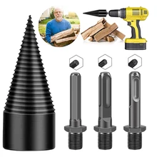 

Hex Shank Firewood Splitter Machine Drill Wood Cone Reamer Punch Driver Step Drill Bit Split Drilling Tools woodworking tools