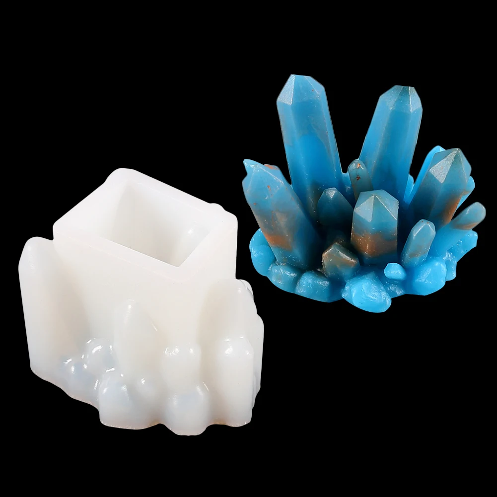 Crystal Epoxy Mold,Candle Resin Molds Crystal Ornament Mold,Stone Pendant Mold,Handmade Gift Silicone Molds Crystal Cluster Stone Mold