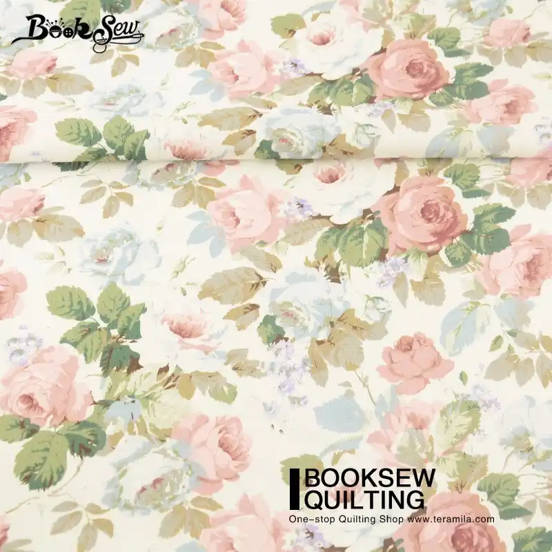 Booksew 100% хлопок саржевая белая ткань для квилтинга цветочный узор DIY Tecidos De пэчворк
