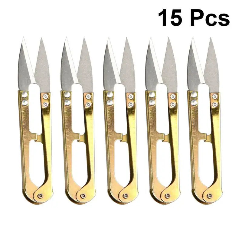 

15PCS Cross Stitch Special Scissors Mini Yarn Clippers Portable U-shaped Small Scissors Creative Household Thread Scissors