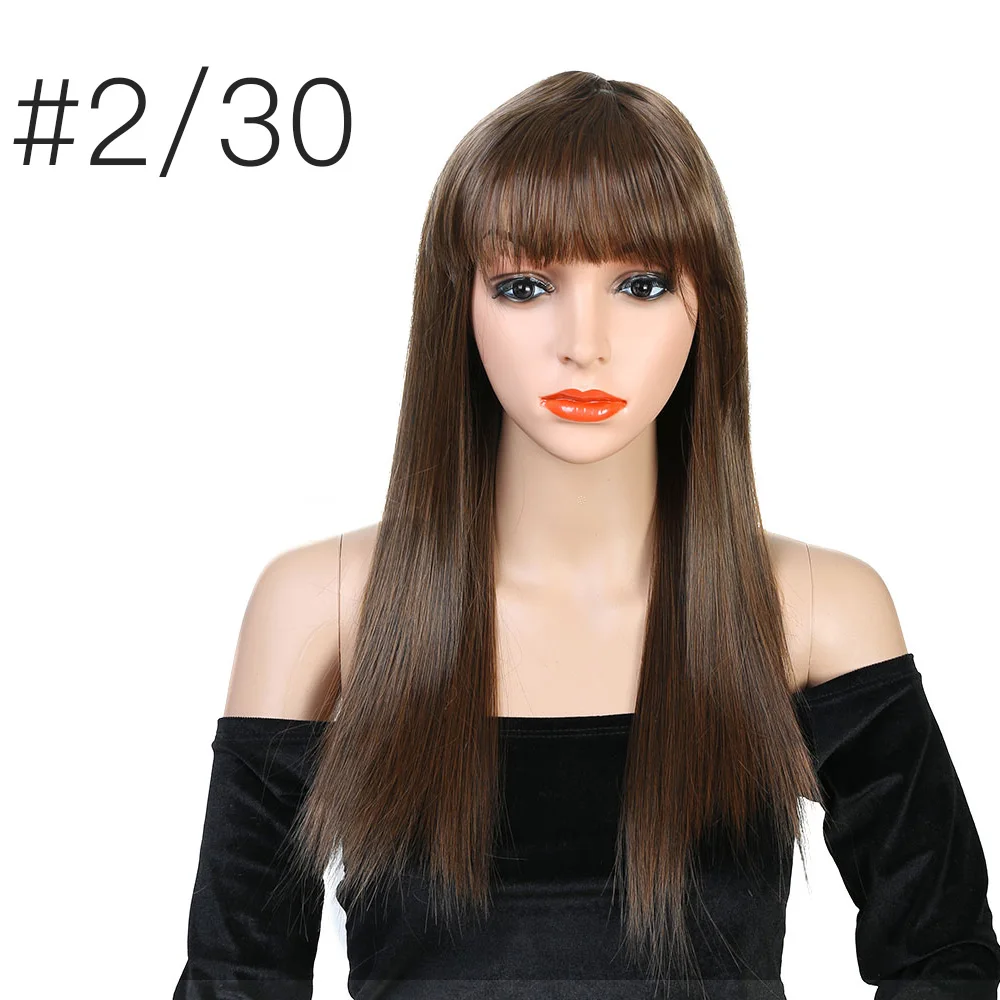 AIYEE 22 ''искусственные волосы термостойкие мульти благородные свободы парики с челкой для женщин афро Длинные Синтетические Красный блонд парик - Color: 2-30