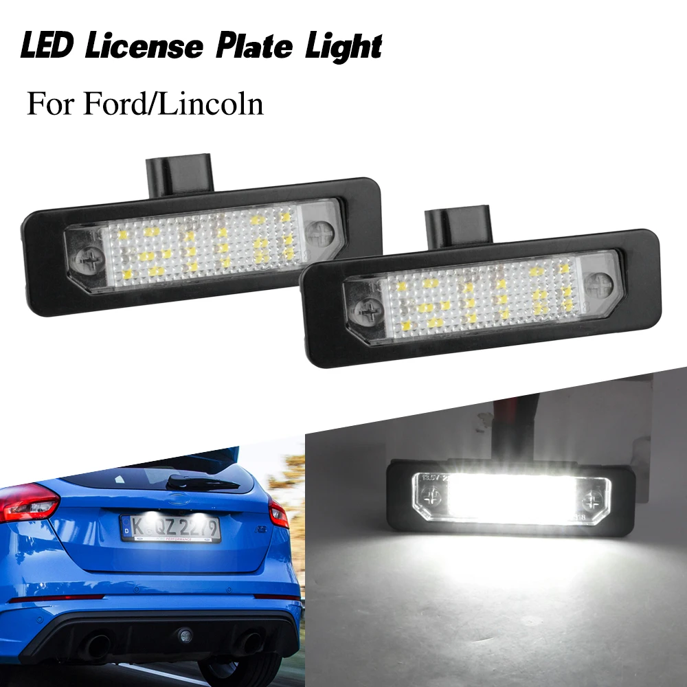 

2pcs LED Number License Plate Light lamp tag Luces auto lighting for ford Mustang Flex Taurus Focus for Lincoln MKS MKZ MKT MKX