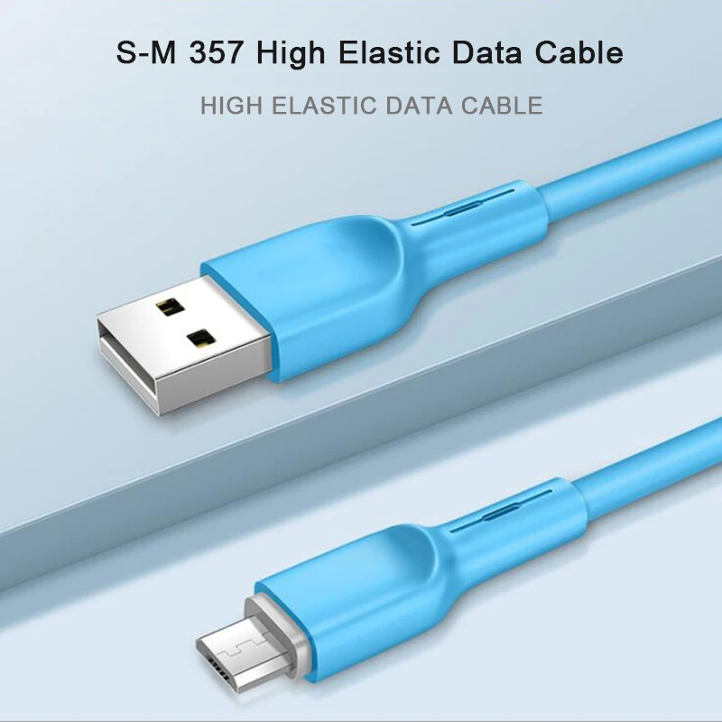 Новый жидкий силиконовый micro usb кабель для передачи данных 6s 7P удлинить P30 S10 Android