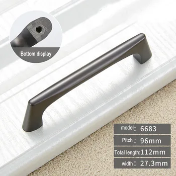 

2pcs Traditional Cabinet Handles Flat Gray Zinc Alloy Drawers Wardrobes Handles I88 #1