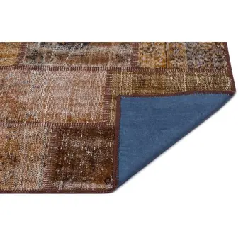 

Handmade Brown Vintage Overdyed Patchwork Area Rug 080x150 Cm-2'7''X4'11''