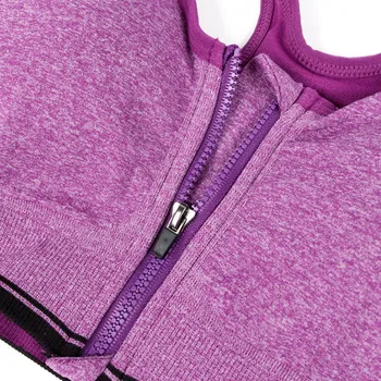 WANAYOU Zipper Yoga Bra Top,S-XL Women Padded Yoga Sports Top,Breathable Workout Running Fitness Gym Yoga Shirts Sports T-Shirt 3 WANAYOU Zipper Yoga Bra Top S XL Women Padded Yoga Sports Top Breathable Workout Running