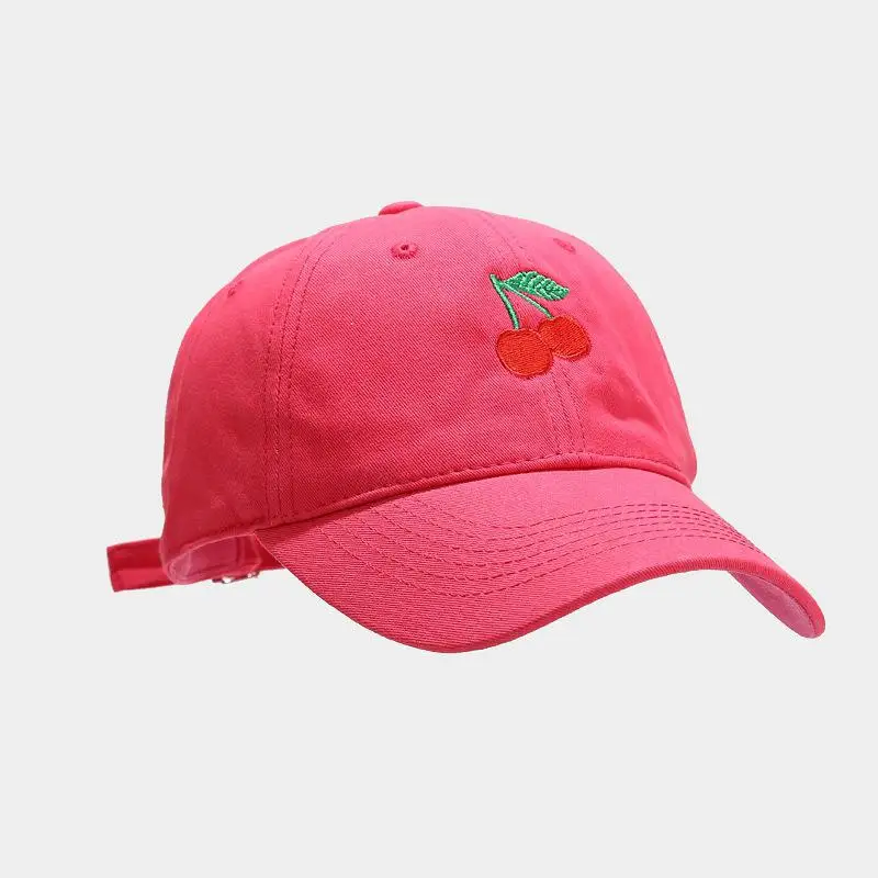 2021 Cotton Cherry Fruit Embroidery Casquette Baseball Cap Adjustable Outdoor Snapback Hats for Men and Women 37 2