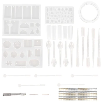 

New 127Pcs/set Silicone Casting Molds Tools Set Resin DIY Epoxy Molds Handmade Tools Set for DIY Jewelry Craft Making SC