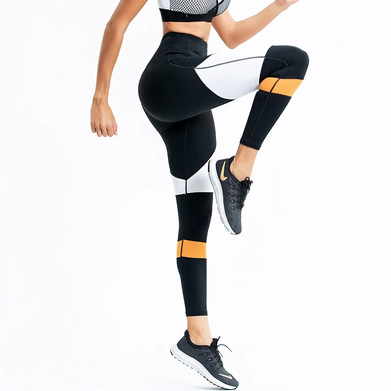 Women's Yoga Pants Fitness Stretch Sports Fashion Contrast Color Yoga Pants Gym Push-up Tracksuit Training Pants