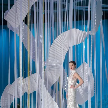 

5 piezas creativo corrugado Fondo decoración Origami boda escena diseño accesorios boda onda modelado papel ventana arte