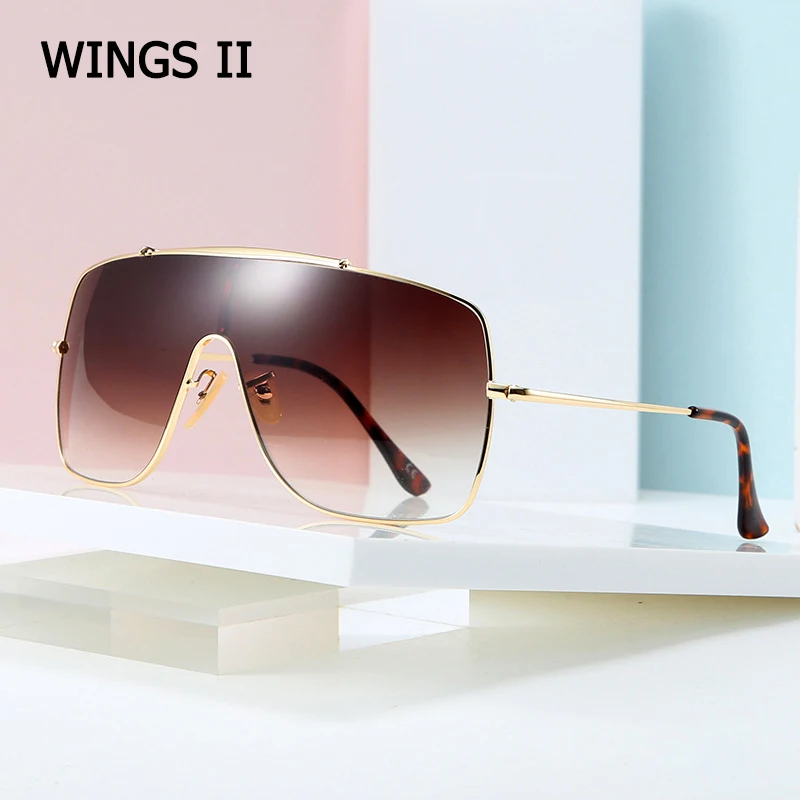 

JackJad 2020 Fashion WINGS II Style Shield Sunglasses With Metal Hood Men Vintage Brand Design Sun Glasses Oculos De Sol 50279