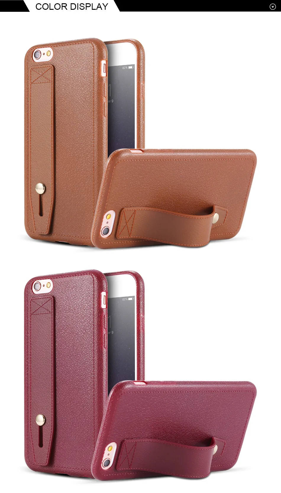 Vintage Case For iPhone 6 6S 7 Plus 5 5S SE Cover Flexible Hand Holder kickstand Leather Grain Silicone Cover For iPhone 6 6s 7 (6)