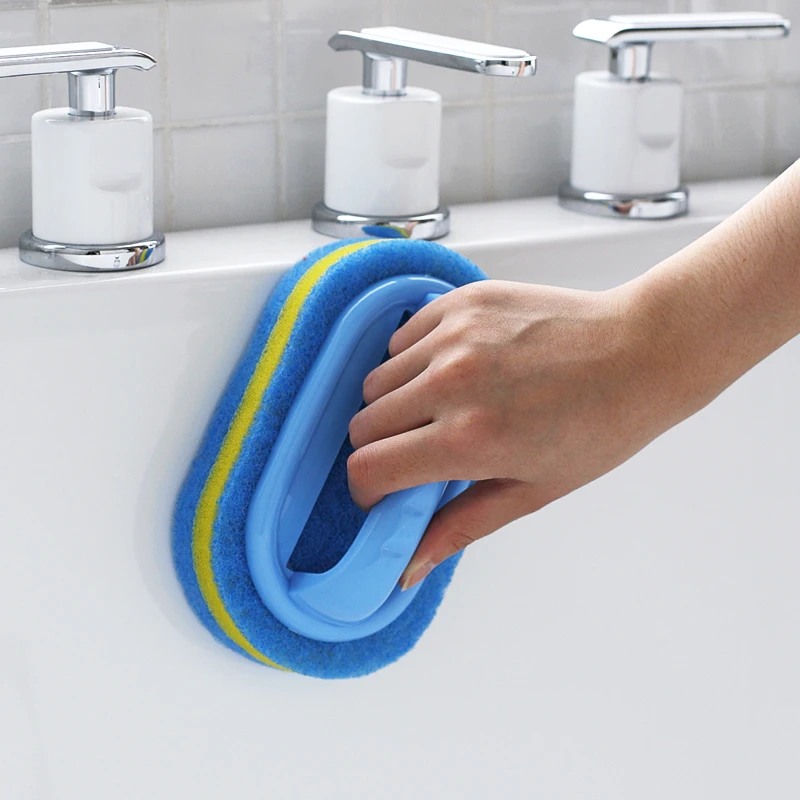 Kitchen Cleaning Bathroom Toilet Kitchen Glass Wall Cleaning Bath Brush Handle Sponge Bath BottomBathtub Ceramic Cleaning Tools - Image 3