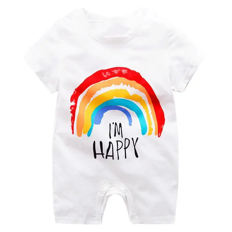 0-2Y Summer Cotton Baby Romper Short Sleeve Infant Rompers Baby Boys Girls Jumpsuit Newborn Clothes Kids Clothing Toddler customised baby bodysuits