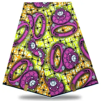 

African Embroidered Cotton Fabric Fashionable Printed wax cloth African Wax Pagne Africain Wax 04