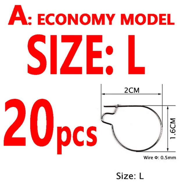 Wifreo 20 шт Maggot клип Maggot волосы установки Klips терминал Карп Рыбалка зажим для приманки снасти все размеры s m l - Цвет: Type A L 20pcs
