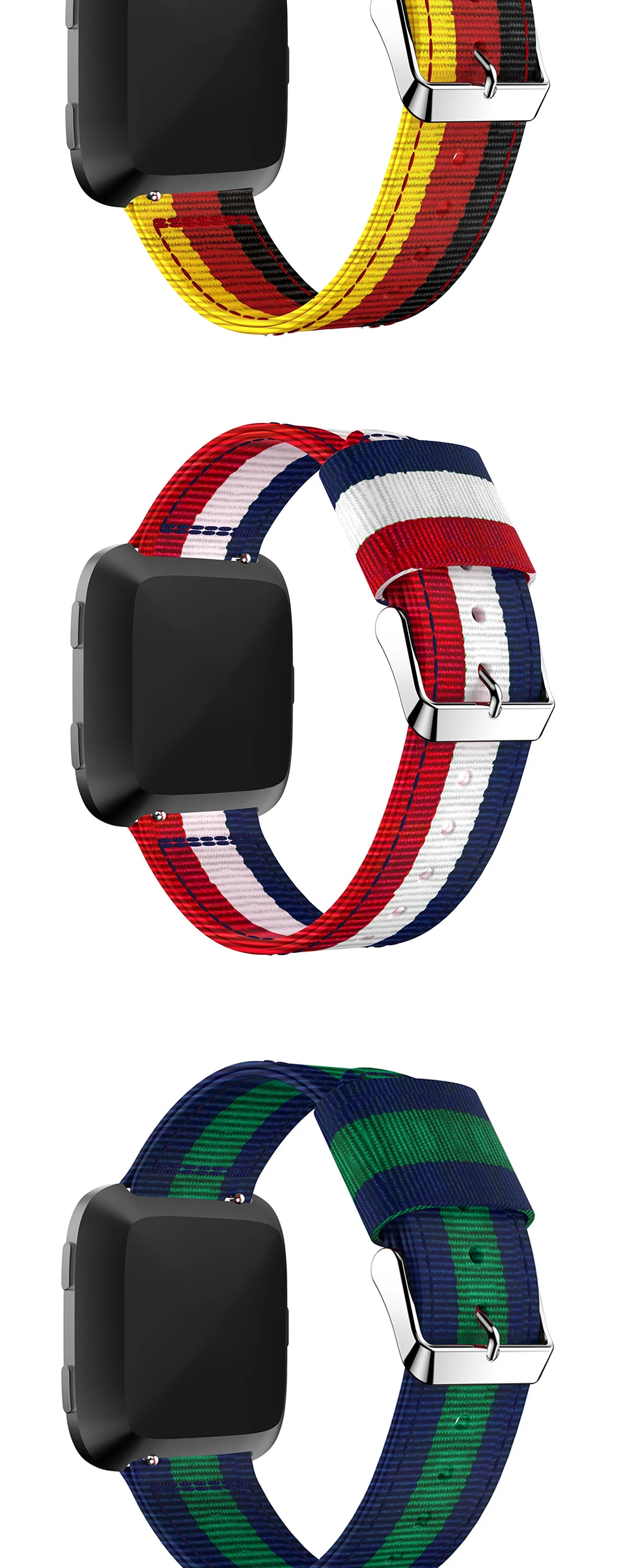 Спортивный сменный тканый нейлоновый ремешок для Fitbit Versa дышащий регулируемый ремешок для часов для Fitbit умные часы Versa ремешок для часов