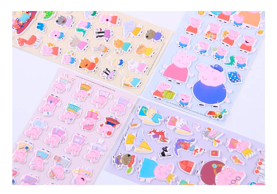 Горячая Свинка Пеппа наклейка s Фигурка игрушка Peppa Groge семья папа мама 3D Водонепроницаемая наклейка игрушка детский подарок на день рождения