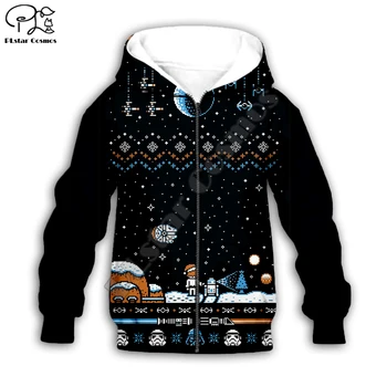 

Kid Santa Claus 3D print cartoon hoodie Merry Christmas cosplay star war children Sweatshirt zipper coat boy girl tshirt Pant
