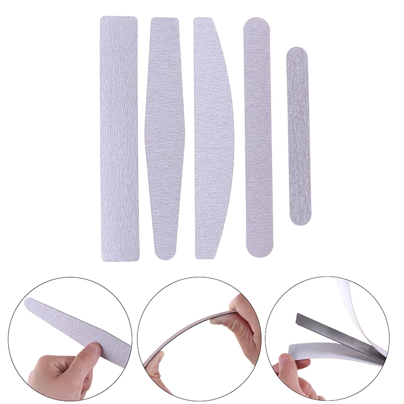 10pcs/set Sandpaper Nail File Replacement Pads Double Sided Nail Files Stainless Steel Plate Nail Art Sanding File Set