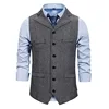 Autumn Business Vest Men's Clothing Male Lapel Casual Men Suit Vest With Pockets Vest Outerwear Chaleco Hombre ► Photo 2/6