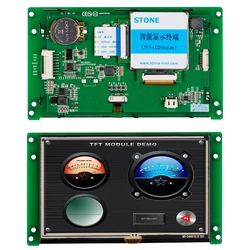 5.0 Polegada painel da tela de toque de hmi para o trabalho industrial do uso com algum microcontrolador/mcu
