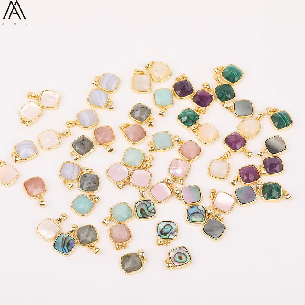 Ожерелье с подвеской из натурального камня Amazon ожерелье гранеными квадратными