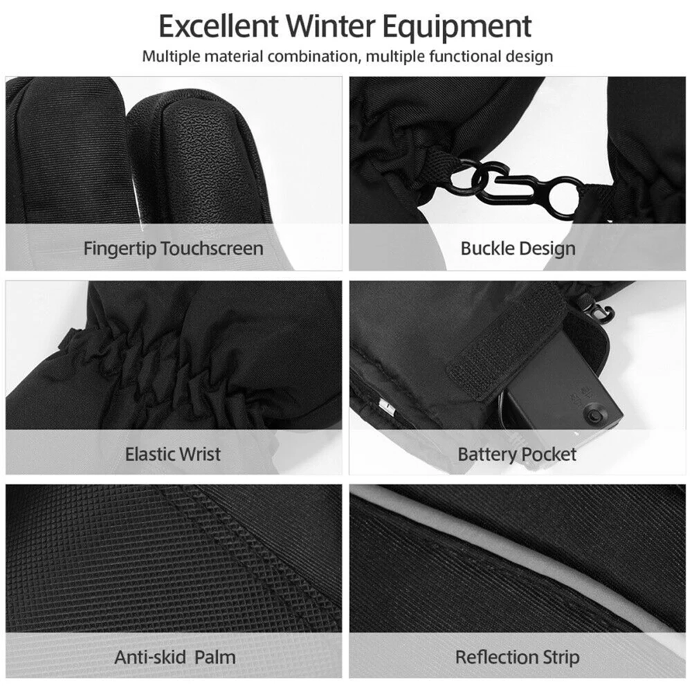 4.5V Electric Heating Gloves AA Battery Powered Riding Gloves For Men Women Winter Outdoor Warmer Camping Hiking Hunting Cycling