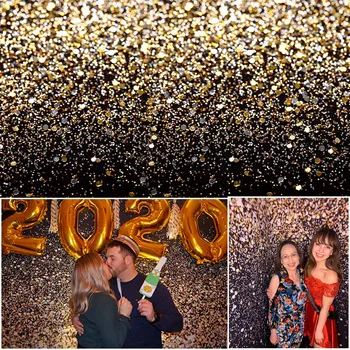 

Mocsicka Glitter Backdrops for Party Decorations 7x5ft Vinyl Gold Dots Birthday Party Photographic Studio Photo Backgrounds