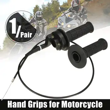 

1 Pair Universal 7/8" 22mm Motorcycle Throttle Grips Handlebar Hand Grips with Wire Cable For Dirt Pit Bike ATV Scooter