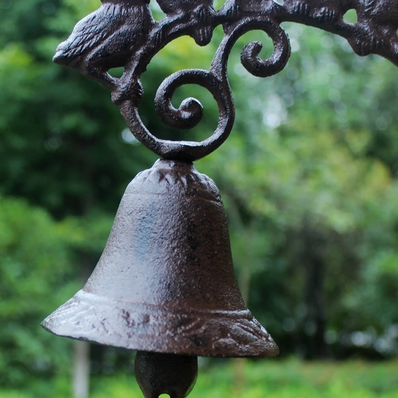 Чугун Добро пожаловать обеденный звонок 6 птички на ветке настенный коричневый подвесной садовый крыльца патио ворота декоративный звонок на дверь ретро