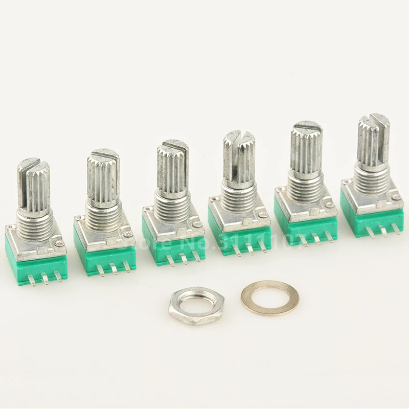 5PCS RK097N B5K B10K B20K B50K B100K 5K 10K 20K 50K 100K With a Switch Audio 3pin Shaft 15mm Amplifier Sealing Potentiometer 5pcs lot wh148 3pin with switch 15mm bend foot 5k 10k 20k 50k 100k 500k b5k b10k b20k b100k b500k potentiometer