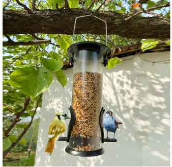 

Large Capacity Transparent Bird Feeder Outdoor Hanging Feeding Coop for Pigeon Pecker Sparrow Aves