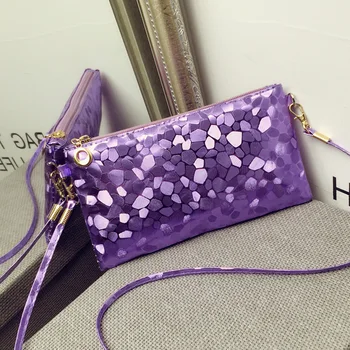 

Trendy Bright Pu Leather Laser Shoulder Bag Color Key Bag Ins Coin Purse Messenger Bag Female Practical Clutch Bag Hot Bag #15