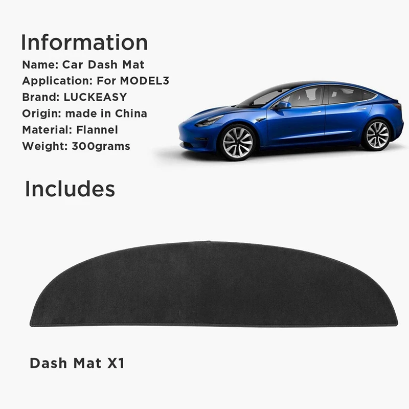 Тире коврик покрытие для приборной панели для Tesla модель 3 Tesla3 ковровое покрытие солнцезащитный, изоляционный экран инструмент Панель Защита черный