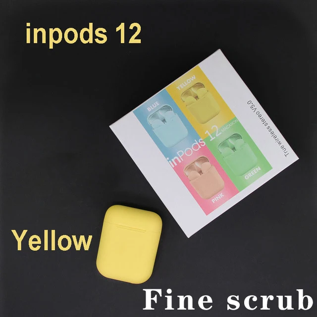I12 tws Bluetooth 5,0 наушники беспроводные наушники официальный Спортивный Пот наушники сенсорные портативные наушники i12 - Цвет: inpods12 Yellow