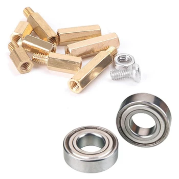 

20Pcs 695ZZ Miniature Deep Groove Ball Bearing & 300 pcs M2 Hex Column Spacer Screw Nut Assortment Kit CNIM Hot