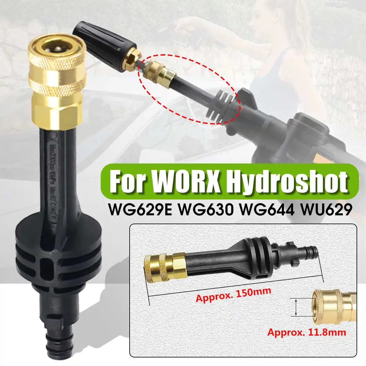 

Extension Rod Adapter For WORX Hydroshot WG629E WG630 WG644 WU629 Cleaning Tools